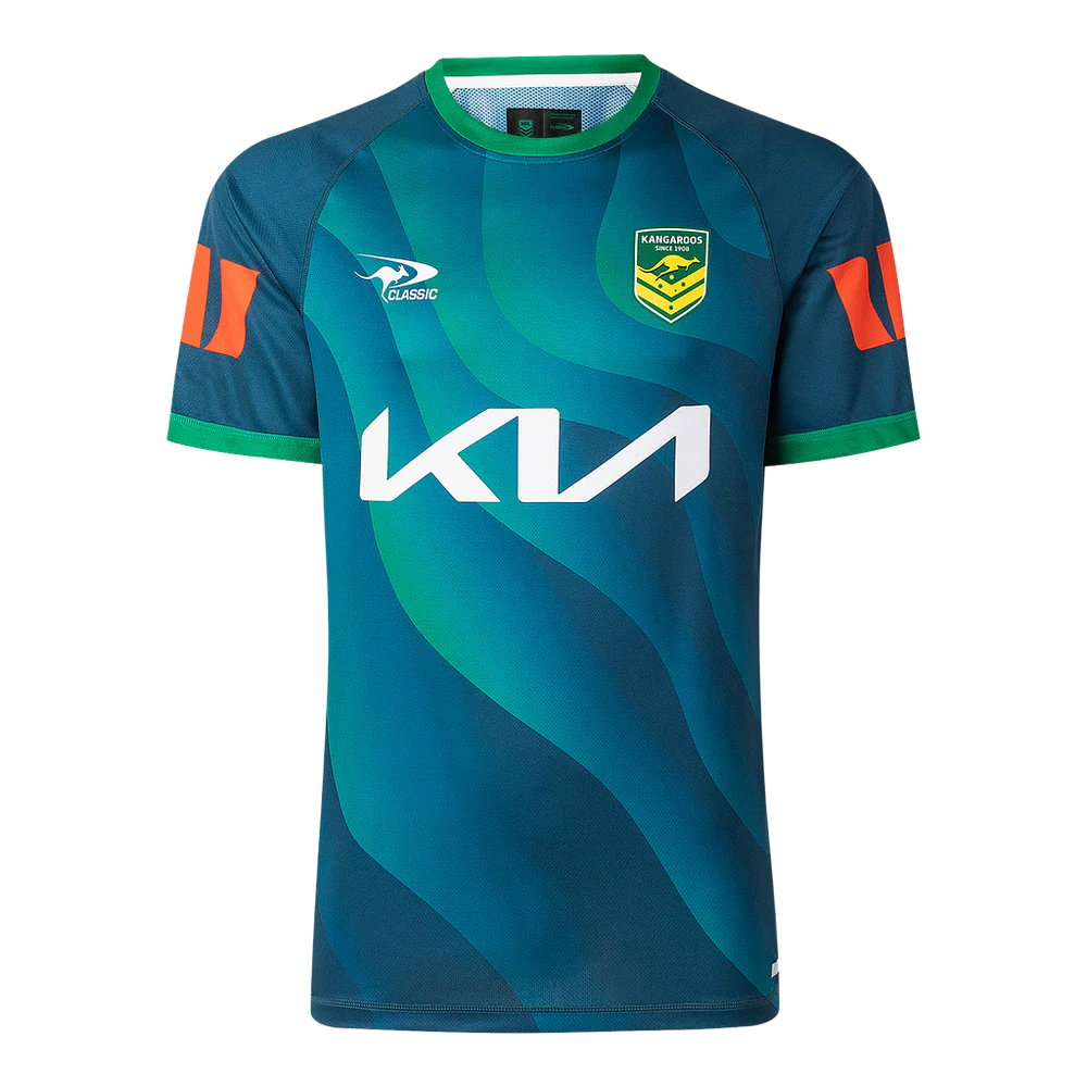2025 Australia Kangaroos Rugby League Warm Up Tee - Mens