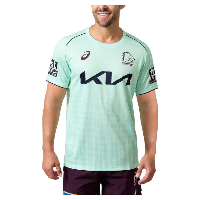 2025 Brisbane Broncos NRL Mint Training Shirt - Mens