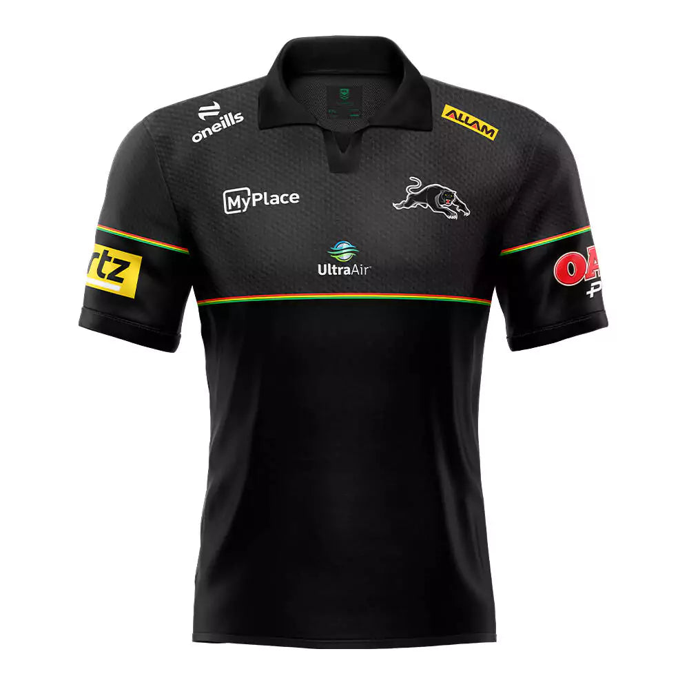 2025 Penrith Panthers NRL Black Media Polo - Mens