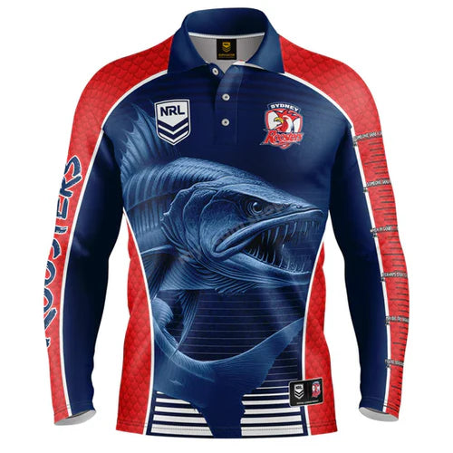 Sydney Roosters NRL Barracuda Fishing Shirt - Mens