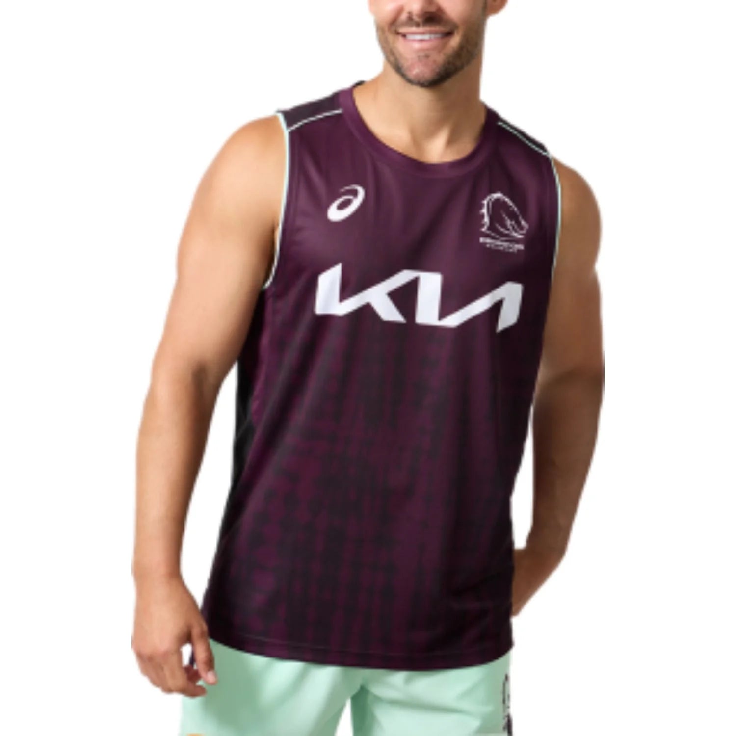 2025 Brisbane Broncos NRL Maroon Training Singlet - Mens