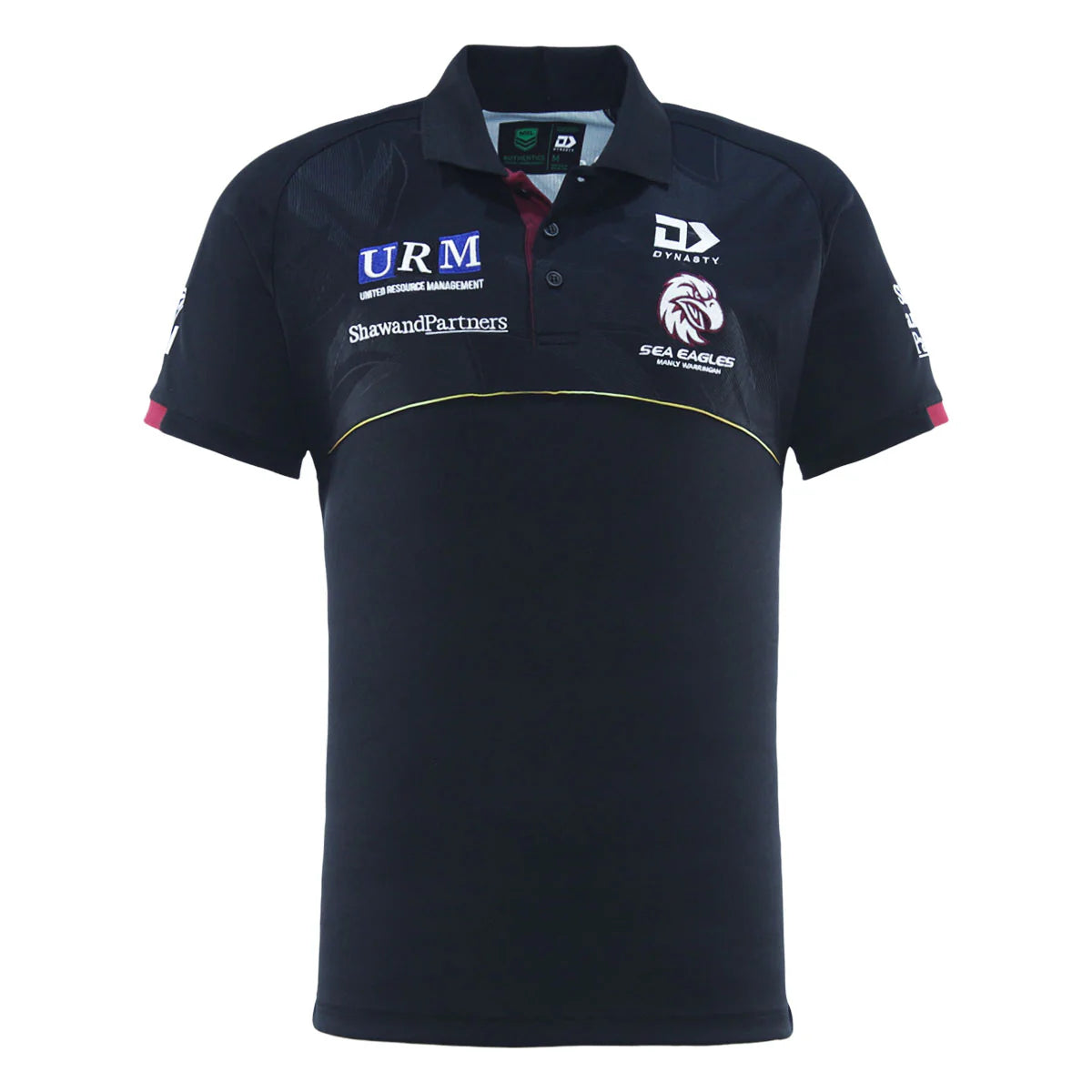 2025 Manly Sea Eagles NRL Black Media Polo - Mens