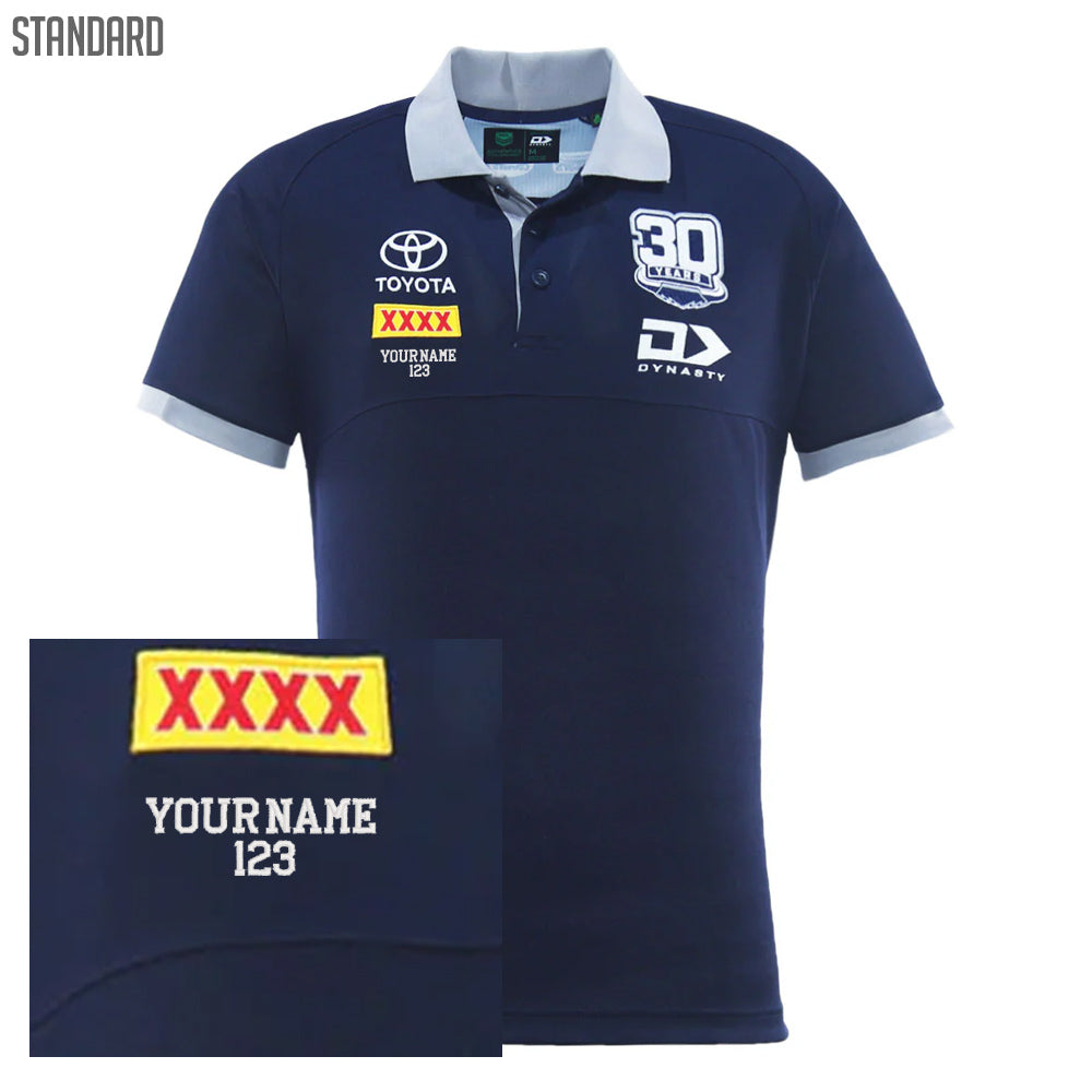 2025 North Queensland Cowboys NRL Navy Media Polo - Mens