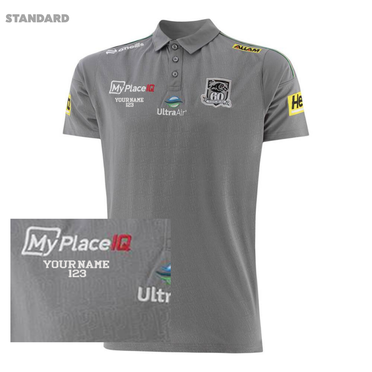 2026 Penrith Panthers ADULTS Media Polo Grey