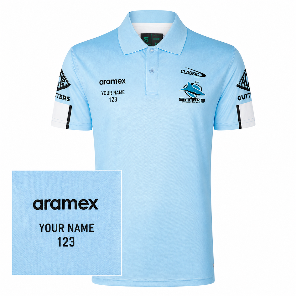 2026 Cronulla Sharks ADULTS Players Polo