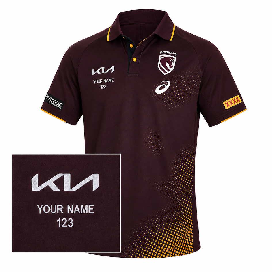 2026 Brisbane Broncos ADULTS Training Polo Maroon