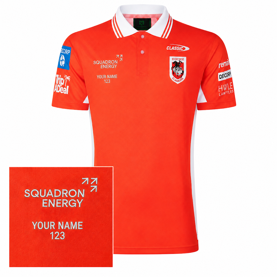 2026 St George Illawarra Dragons ADULTS Players Polo