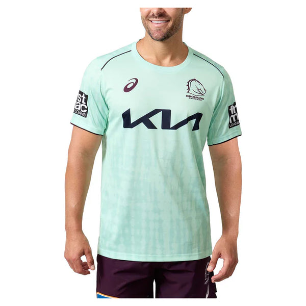 2025 Brisbane Broncos NRL Mint Training Shirt - Mens