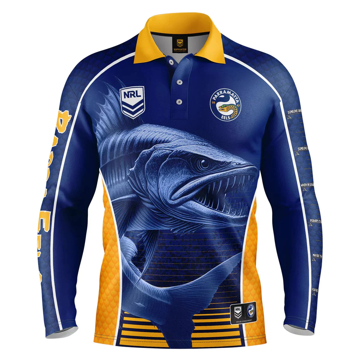 Parramatta Eels NRL Barracuda Fishing Shirt - Mens