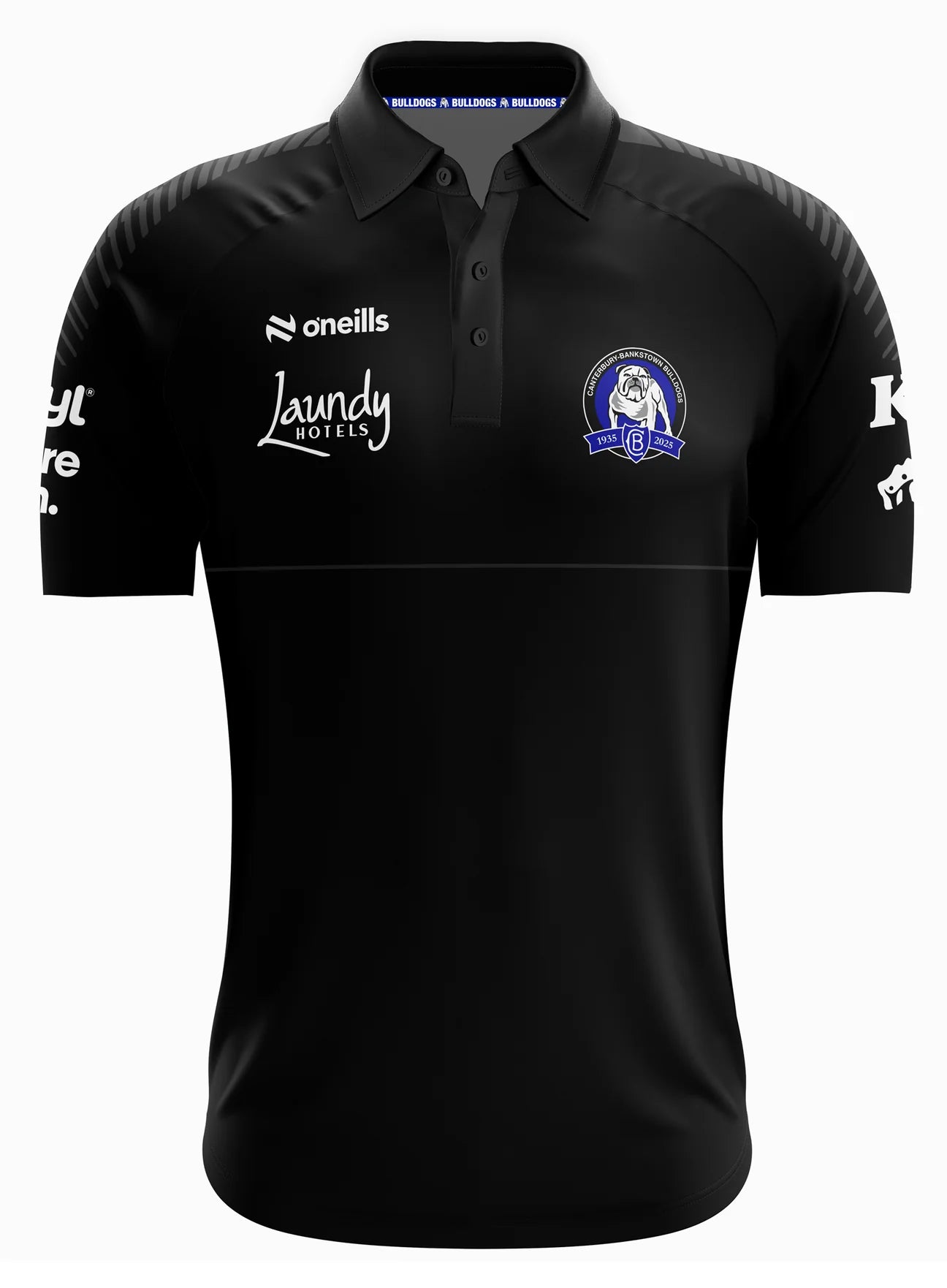 2025 Canterbury Bulldogs NRL Black Media Polo - Mens