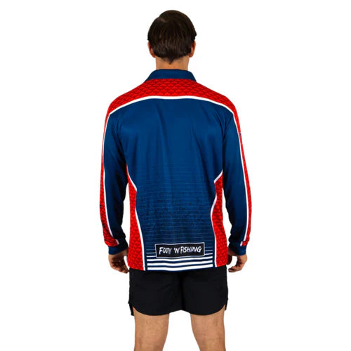 Sydney Roosters NRL Barracuda Fishing Shirt - Mens