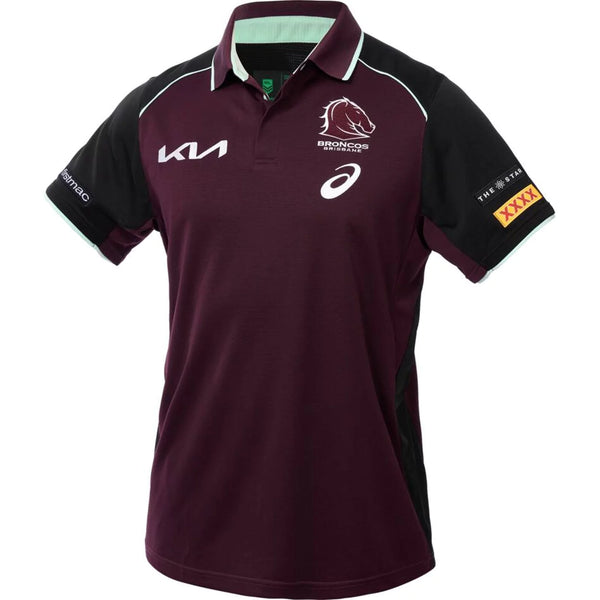 2025 Brisbane Broncos NRL Maroon Training Polo - Mens