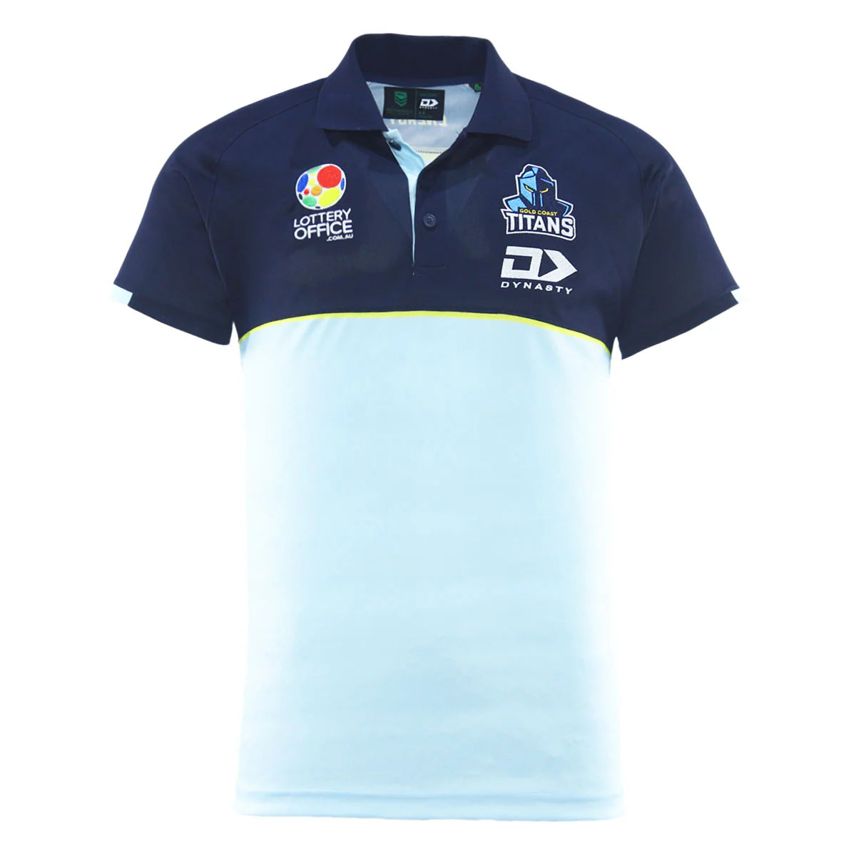 2025 Gold Coast Titans NRL Light Blue Media Polo - Mens