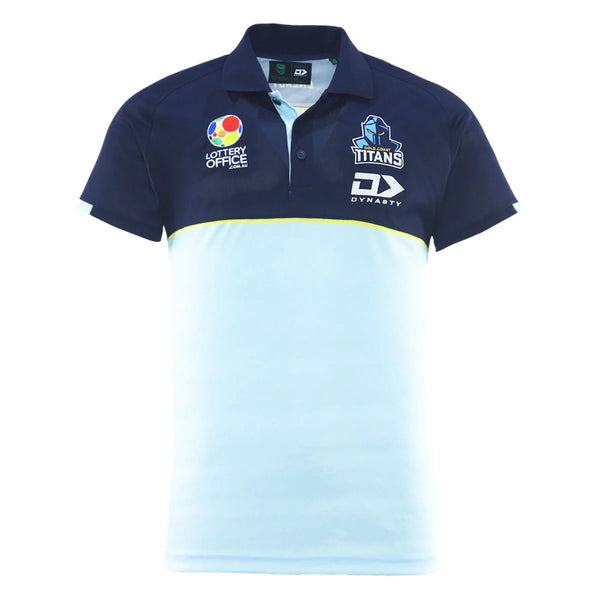 2025 Gold Coast Titans NRL Light Blue Media Polo - Mens
