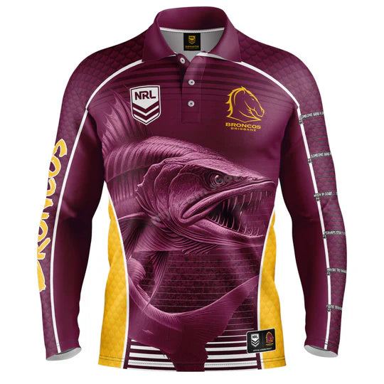 Brisbane Broncos ADULTS Barracuda Fishing Shirt