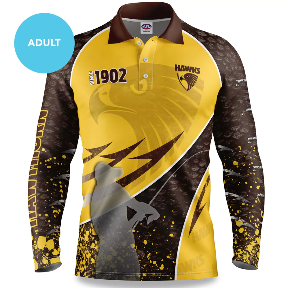 Buy 2020 Hawthorn Hawks AFL Fishing Shirt - Adult - Your Jersey