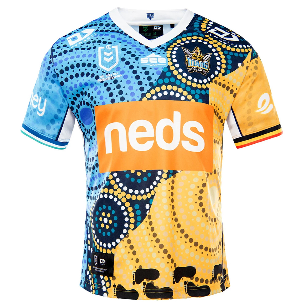 Buy 2021 Gold Coast Titans Nrl Indigenous Jersey Mens Your Jersey