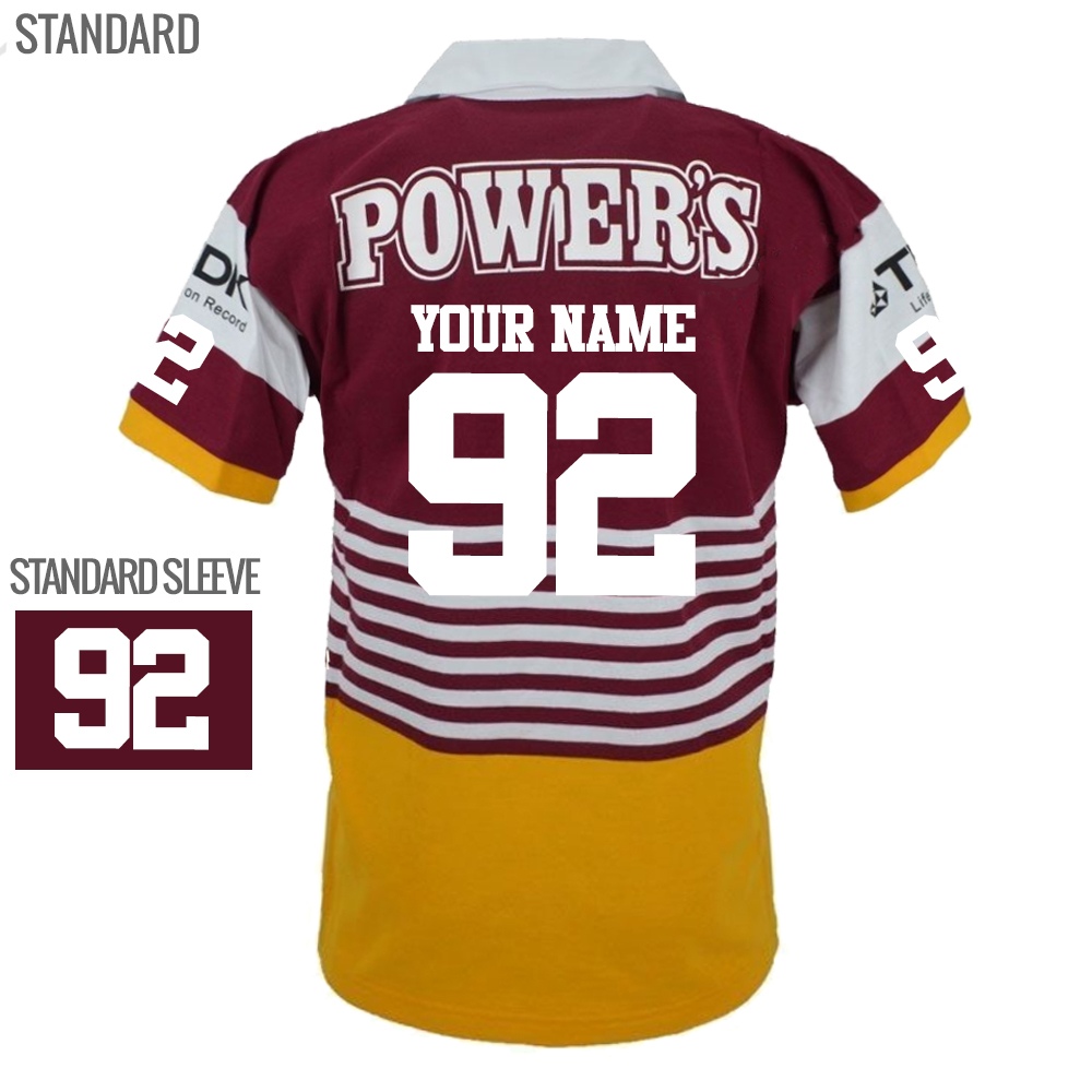 NRL Brisbane Broncos Custom Name Number 1992 Retro Jersey T-Shirt