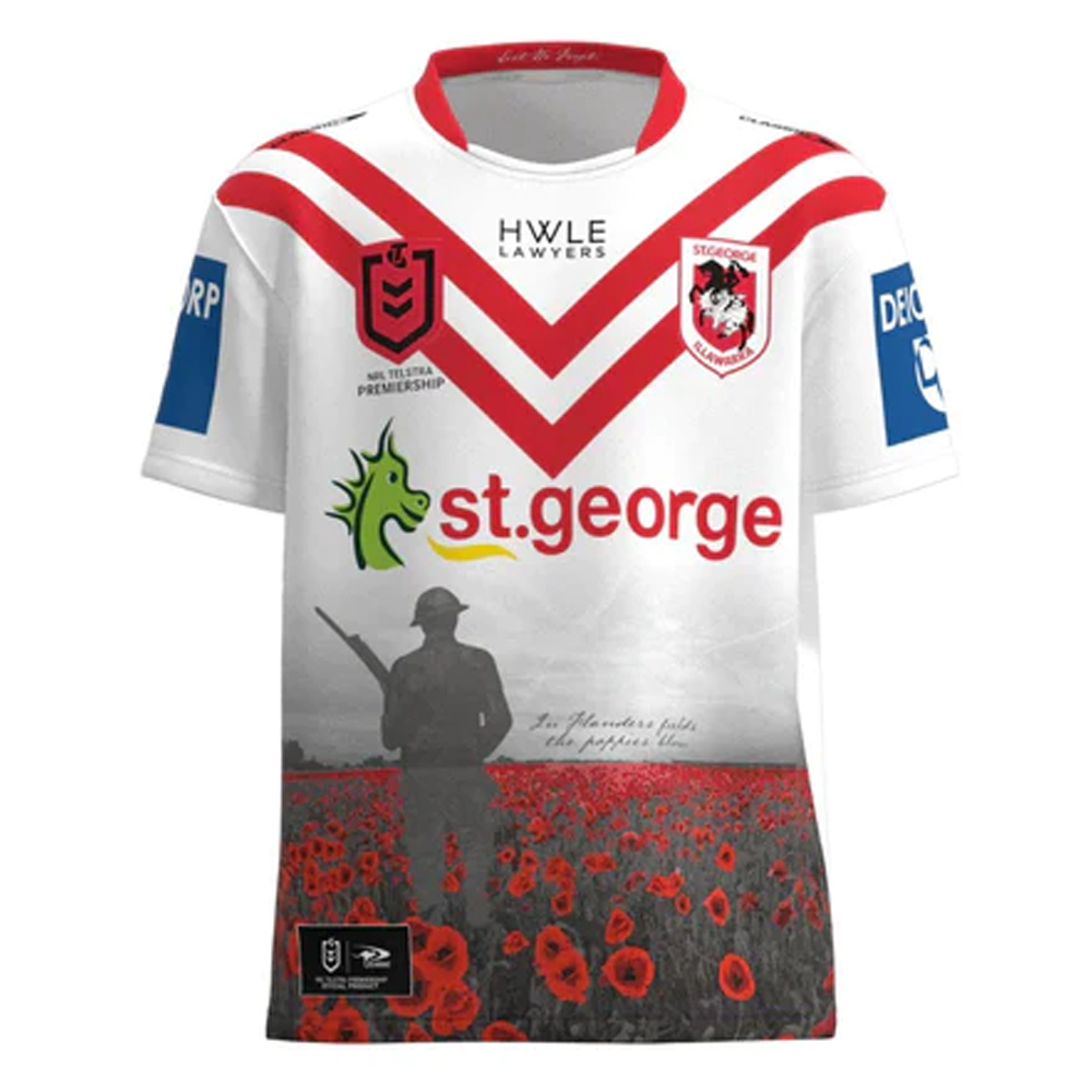 Buy 2023 St George Illawarra Dragons Nrl Anzac Jersey Mens Your Jersey