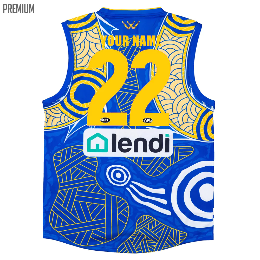 Buy 2022 West Coast Eagles AFL Indigenous Dreamtime Guernsey Mens Your Jersey