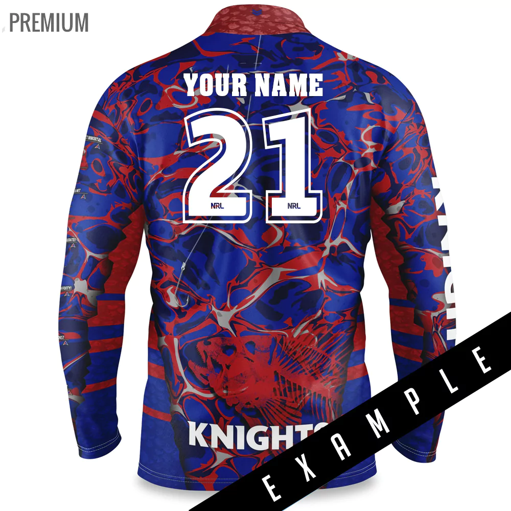 NRL Newcastle Knights Custom Name Number 2021 Away Jersey T-Shirt