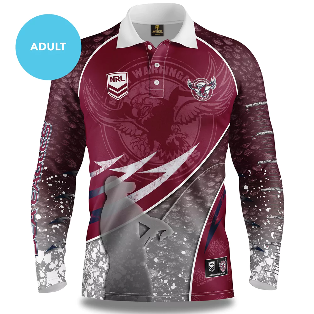 Buy 2020 Manly Sea Eagles NRL Fishing Shirt - Adult - Your Jersey